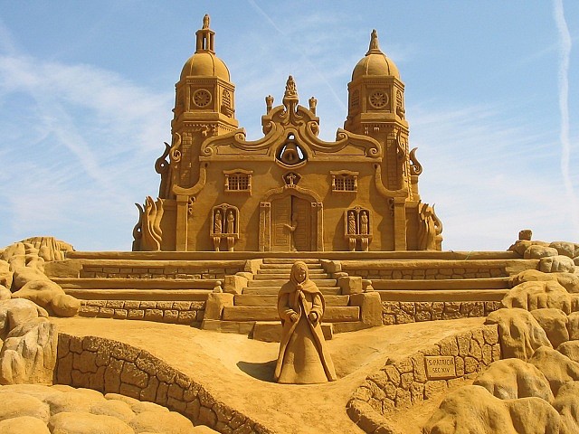 homokszobrászat - kastély